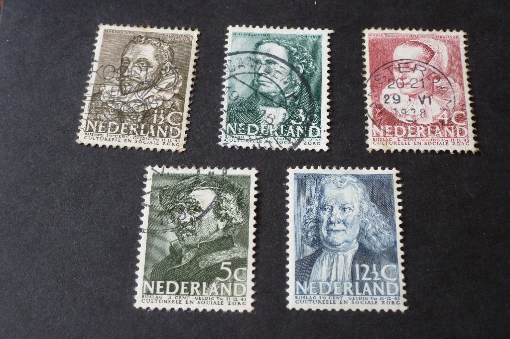 Postzegels - 5x zomerzegels 1938 NVPH 305-309 gestempeld, Postzegels en Munten, Postzegels | Nederland, Ophalen of Verzenden, T/m 1940