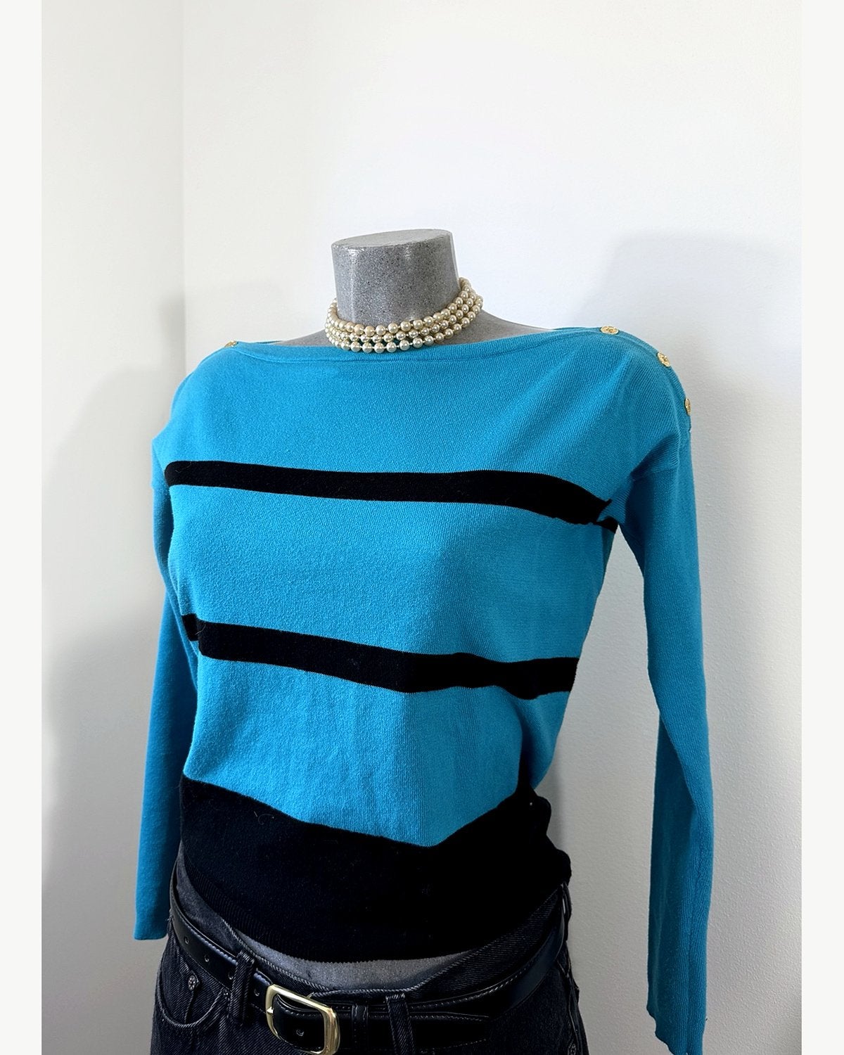 Lauren Ralph Lauren blauw gestreepte trui maat S, Ophalen of Verzenden, Zo goed als nieuw, Blauw, Lange mouw