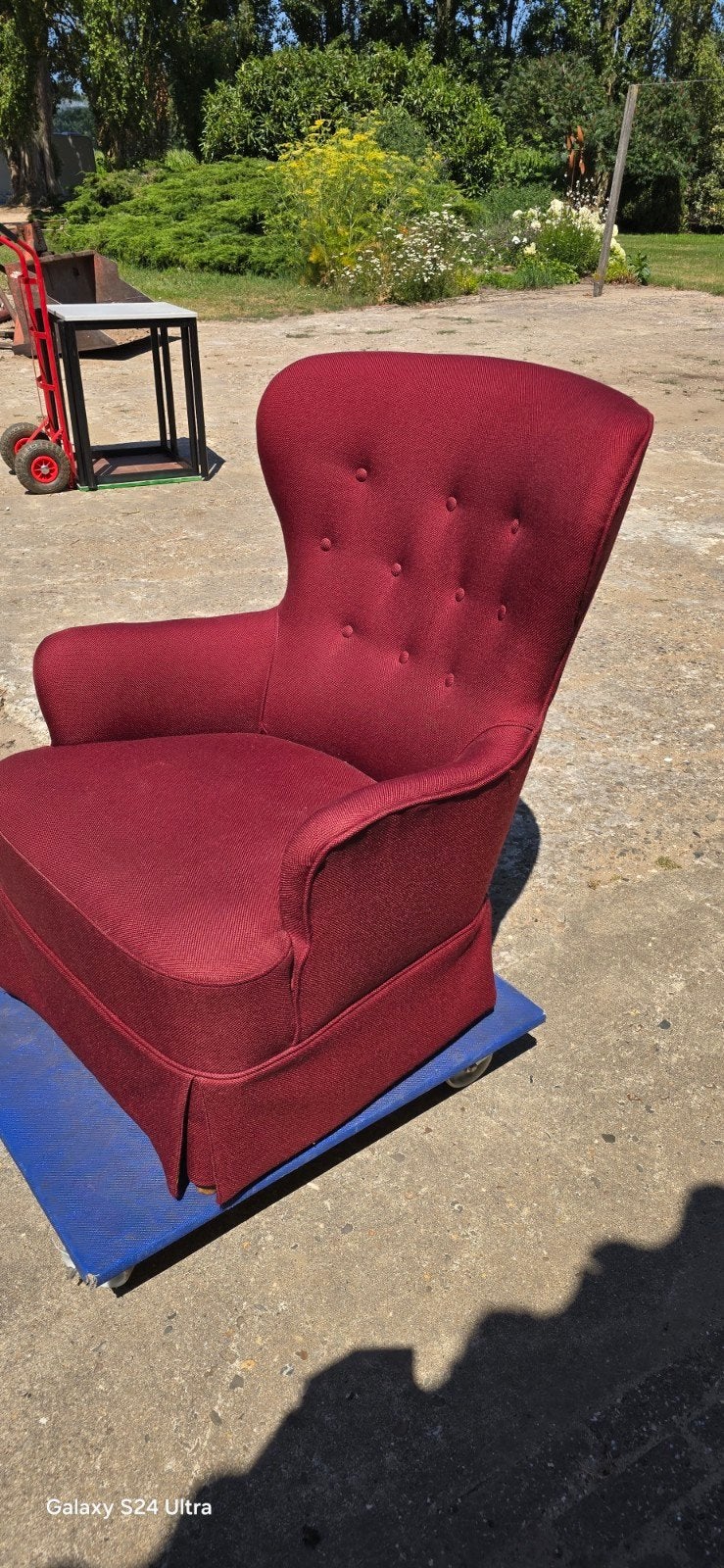 Helena oorfauteuil - Bordeauxrood, Minder dan 75 cm, Ophalen of Verzenden, Zo goed als nieuw, 50 tot 75 cm