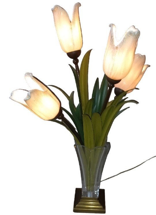 Banci Firenze grote tulpen tafellamp "Tulipani"., Ophalen, Gebruikt, Metaal