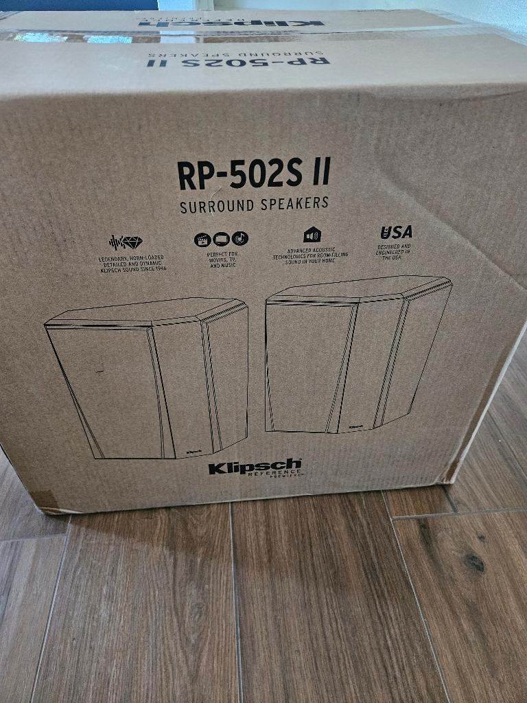 Klipsch RP-502S II Surround Speakers – Nieuw in doos (Ebony), Audio, Tv en Foto, Luidsprekers, Overige merken, Nieuw, Ophalen of Verzenden