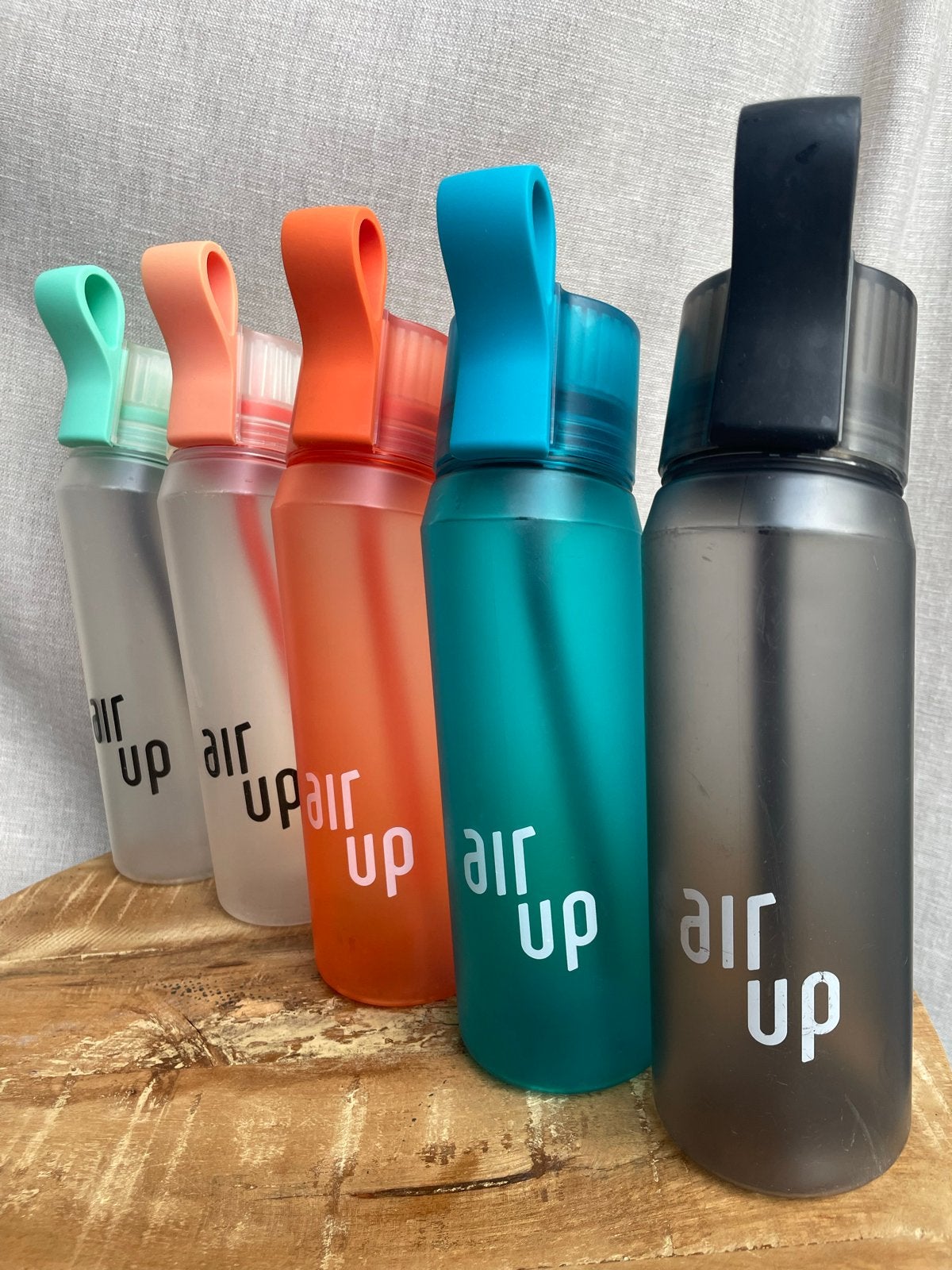 5 Air Up flessen en accessoires - Diverse kleuren, Sport en Fitness, Bidons, Ophalen of Verzenden, Gebruikt