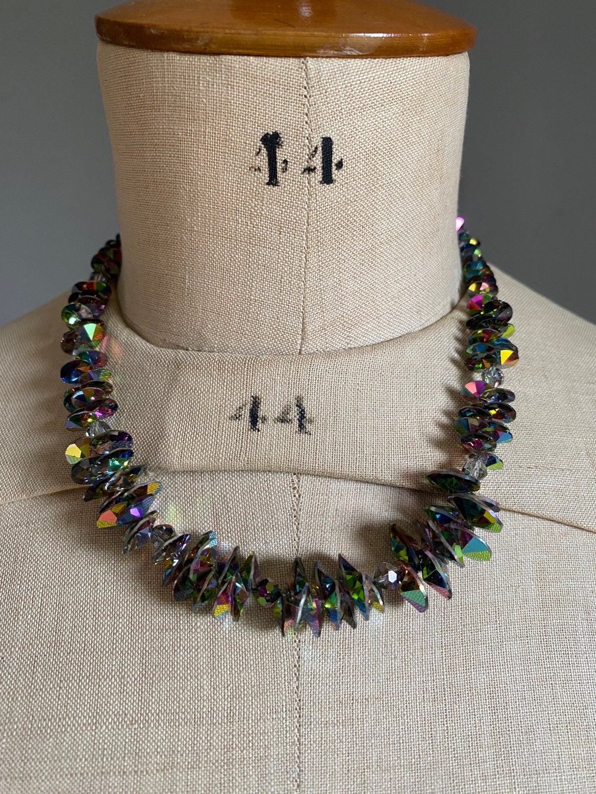 Aurora borealis kristallen kralen ketting, Met kristal, Overige materialen, Overige kleuren, Ophalen of Verzenden