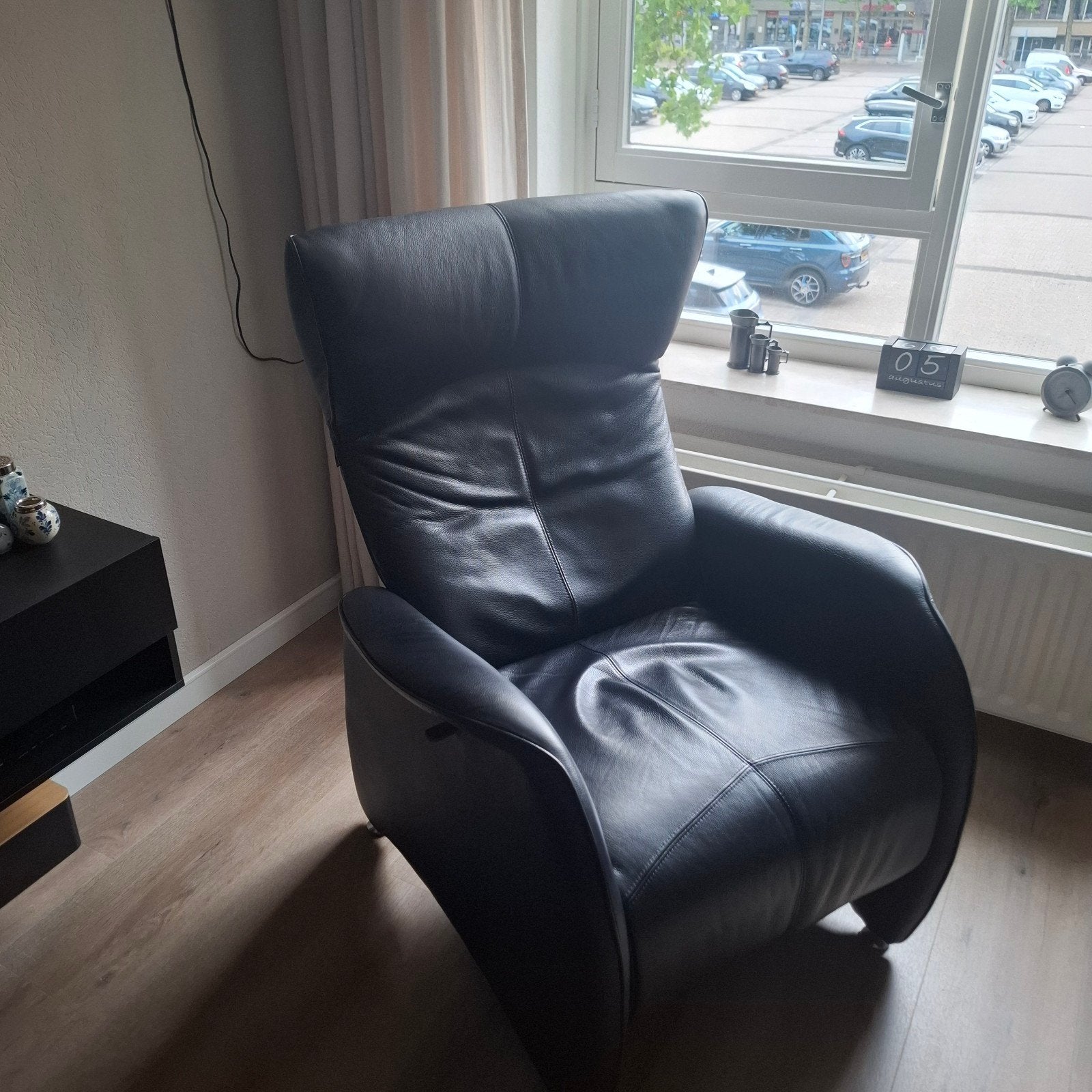 Lederen relaxfauteuil van Skalma, zo goed als nieuw, Huis en Inrichting, Ophalen, 100 tot 125 cm, Leer, Zo goed als nieuw