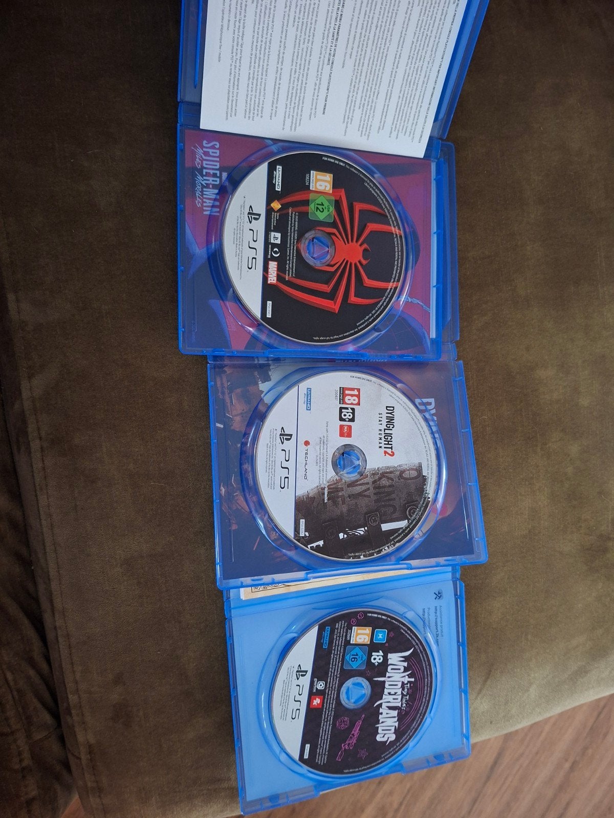 PS5 games Spider-Man, Dying Light 2, Tiny Tina's Wonderlands, Ophalen of Verzenden, Zo goed als nieuw
