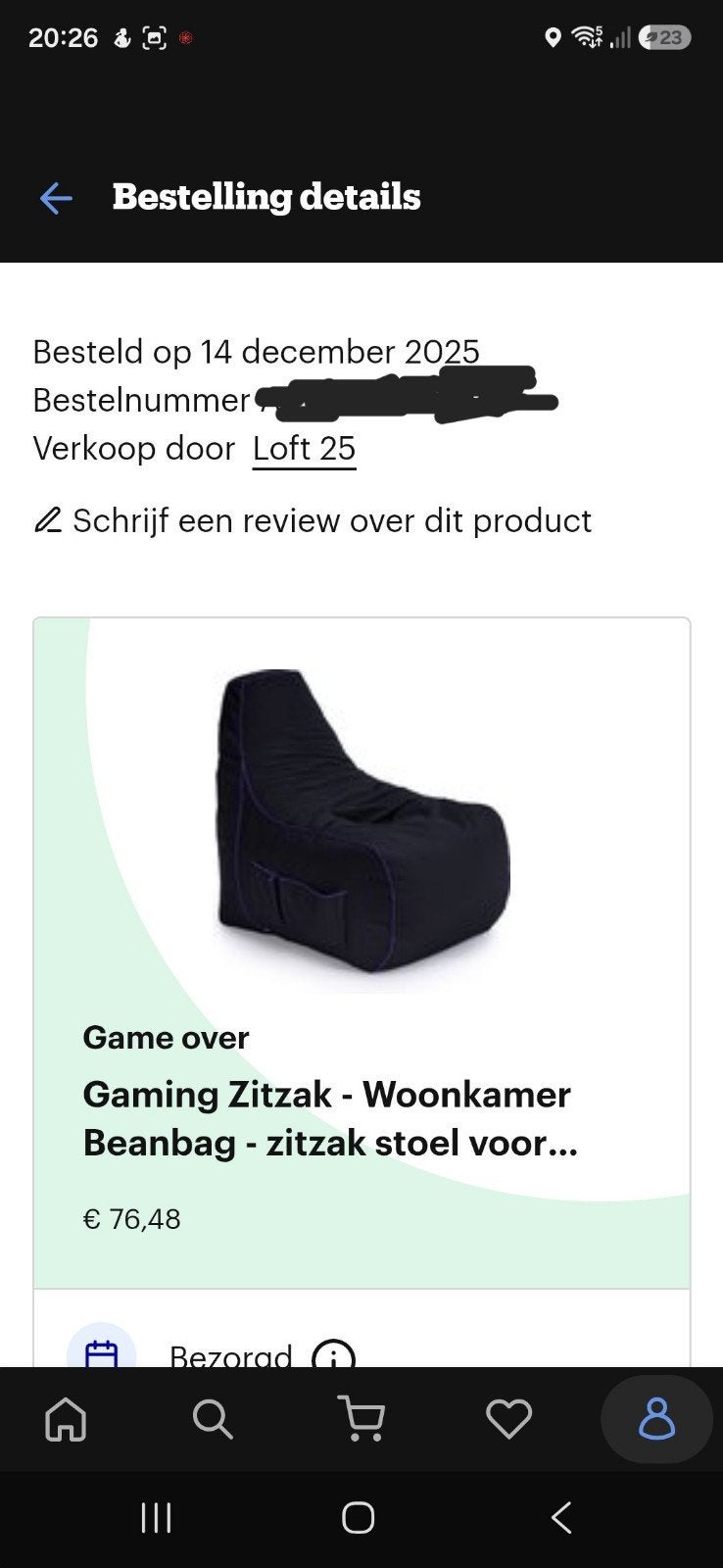 Gaming Zitzak - Zwart met paarse accenten, Huis en Inrichting, Ophalen, Zo goed als nieuw, Zwart, Zitzak