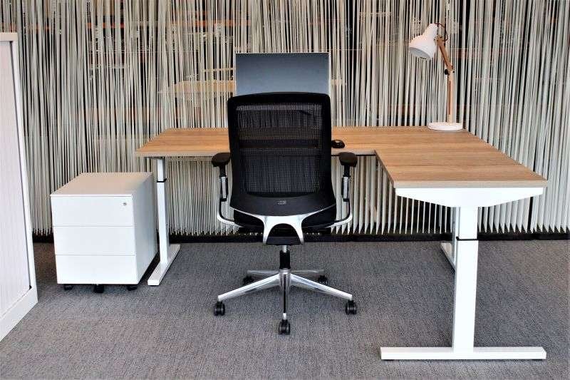 Nieuwe ERGODESK hoekbureau div maten, kleuren, opstellingen, VST, In hoogte verstelbaar, Hoekbureau, Nieuw