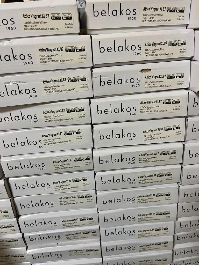 Belakos Attico Visgraat XL87 – 40% Korting!, Huis en Inrichting, Stoffering | Vloerbedekking, Ophalen, Nieuw, 75 m² of meer, Overige typen