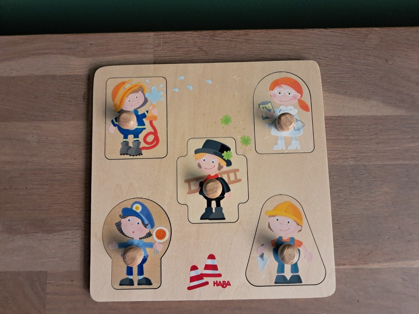 De Groene Merel Haba puzzel beroepen 5 noppenstukjes, Ophalen of Verzenden