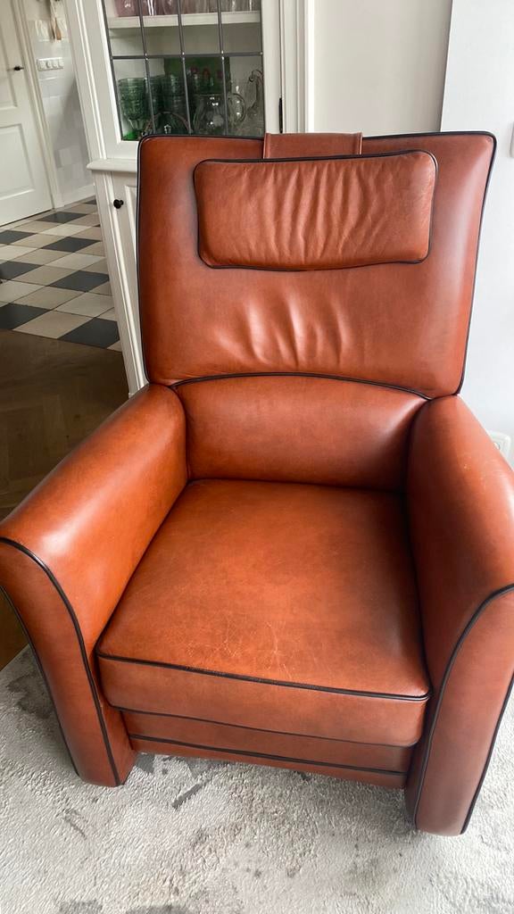 Mooie fauteuil. Zit heerlijk. Kleur als op foto, Bruin, Leer, Ophalen of Verzenden, Zo goed als nieuw
