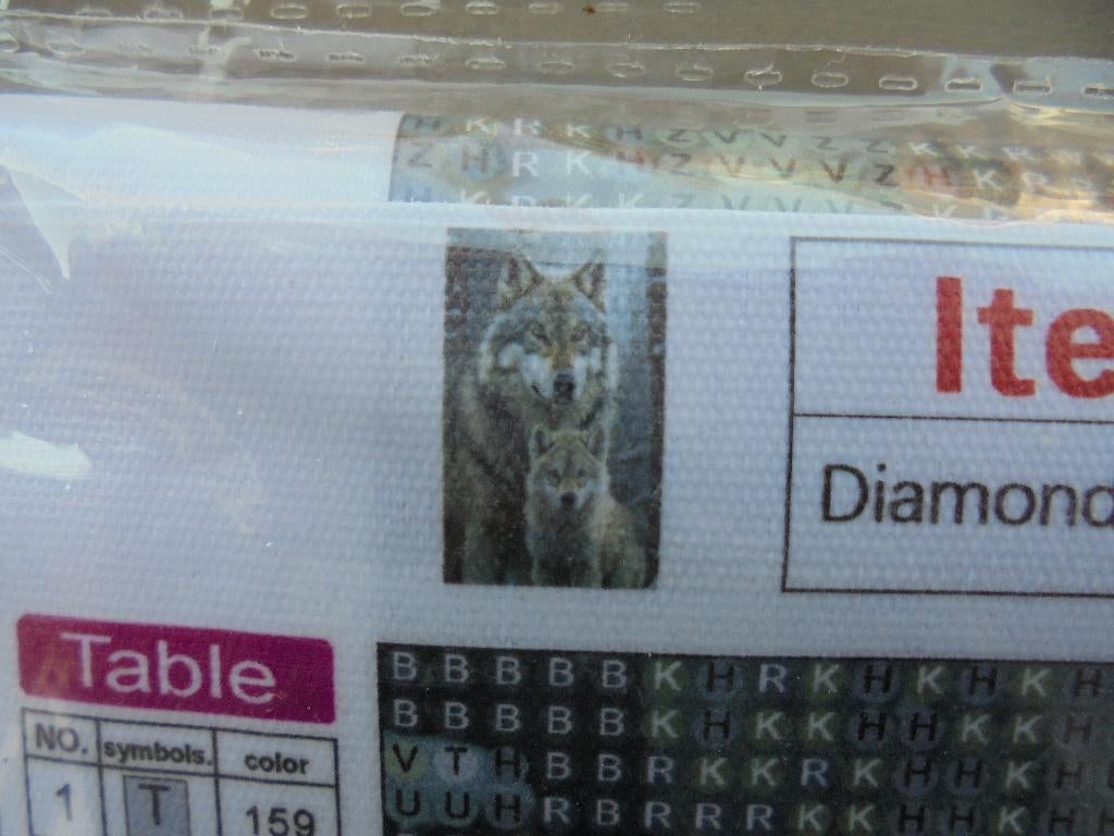 Diamond painting WOLF, Zelfklevend, Nieuw, Ophalen of Verzenden, Overige materialen