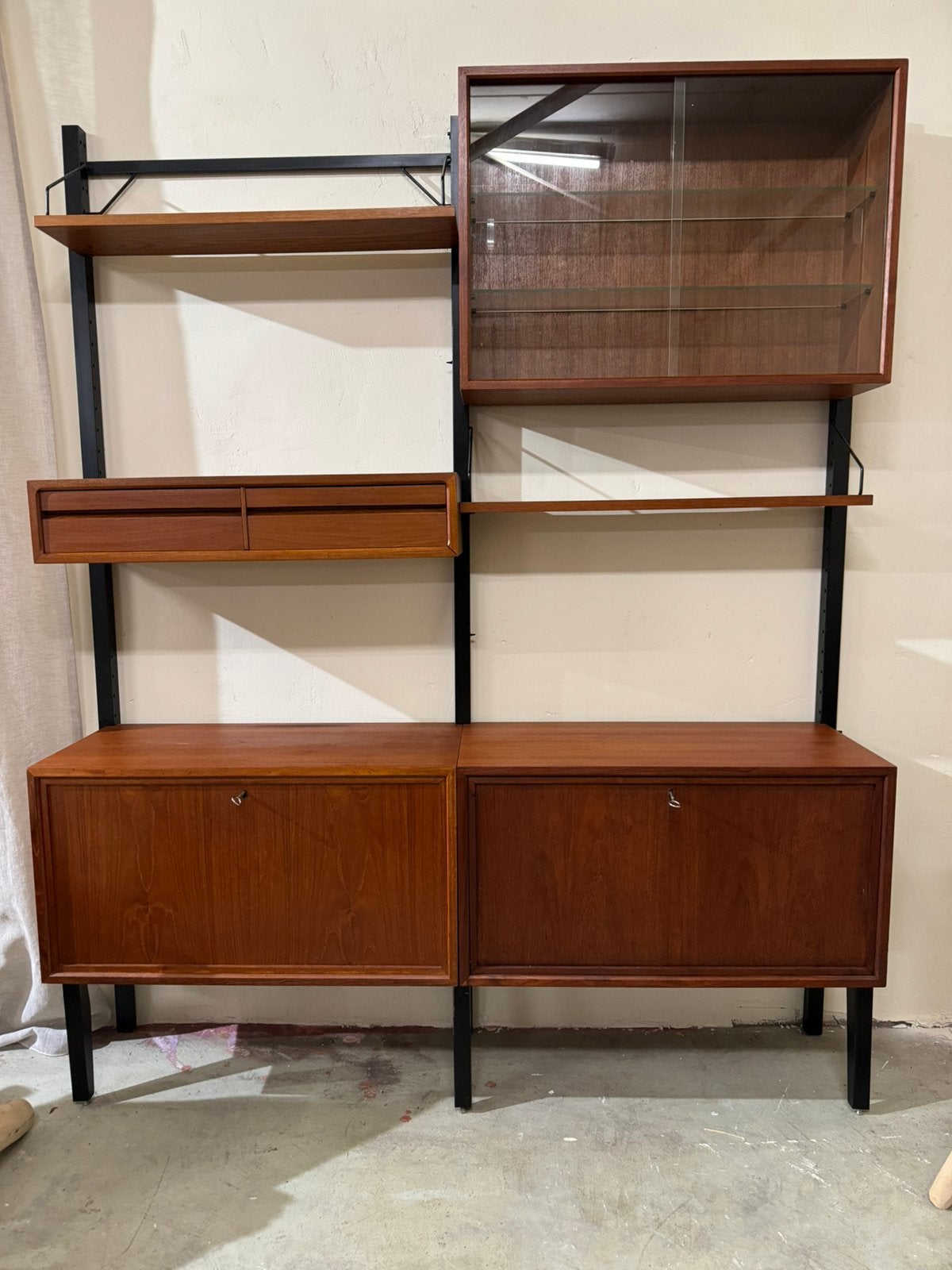 Poul Cadovius by Royal System vintage modulair wandsysteem, Gebruikt, Ophalen of Verzenden, Teakhout, 150 tot 200 cm