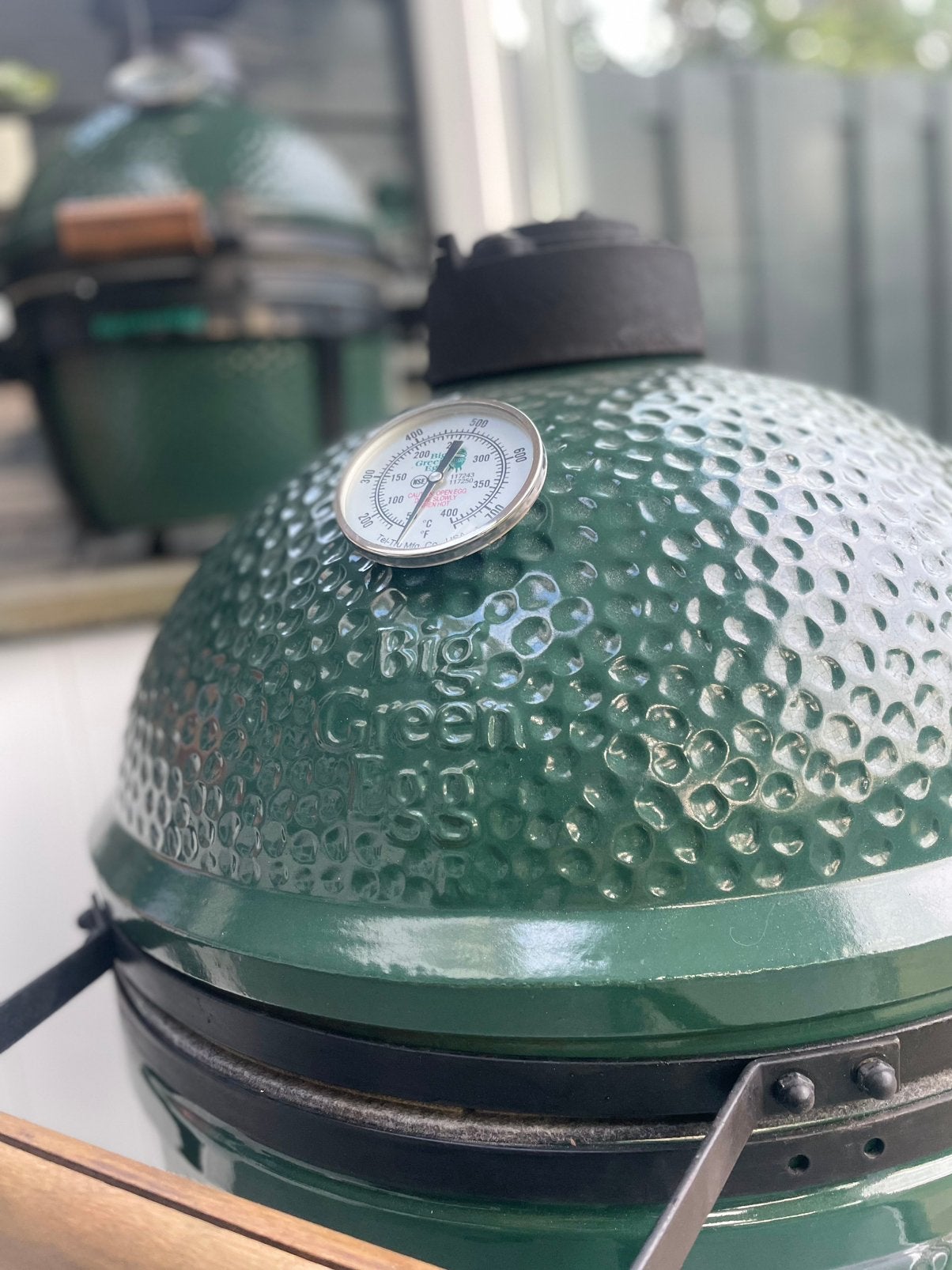 Big green egg large, Ophalen, Zo goed als nieuw, Met accessoires