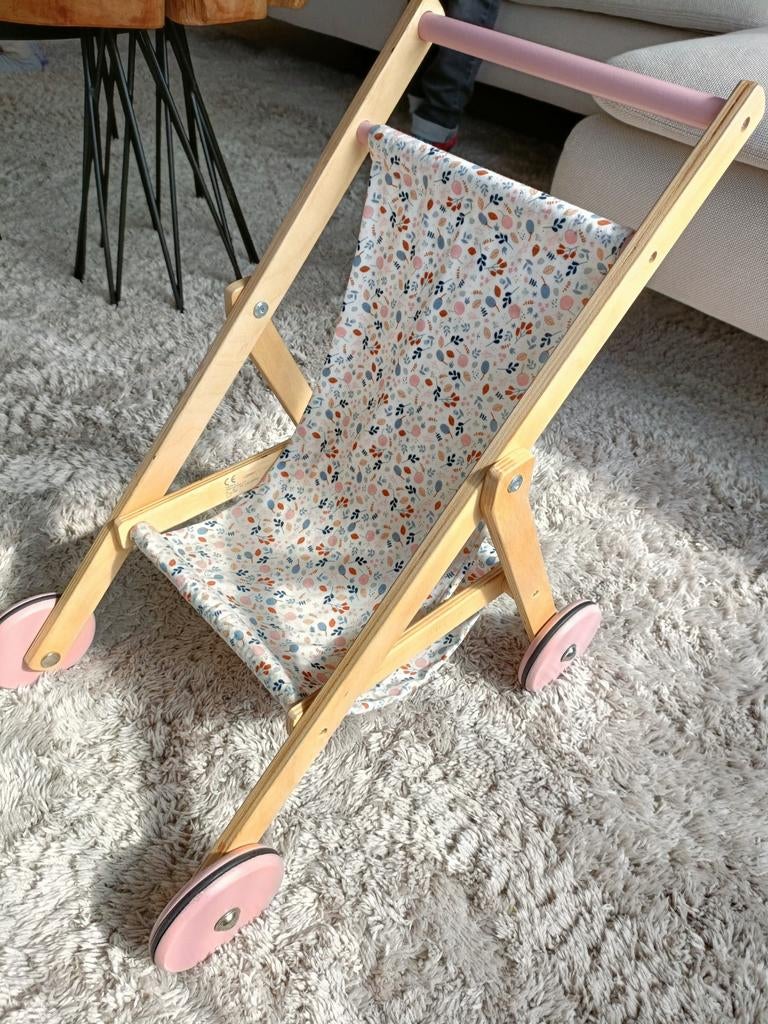 Houten poppenwagen poppenbuggy Little Dutch, Ophalen, Zo goed als nieuw, Duw- of Trekspeelgoed