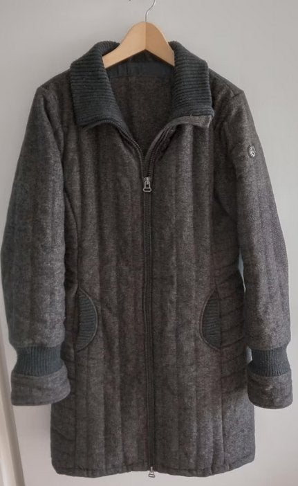 Khujo grijze tweedjas met rits, maat M, Verzenden, Khujo, Zo goed als nieuw, Angelschoice@gmail.com