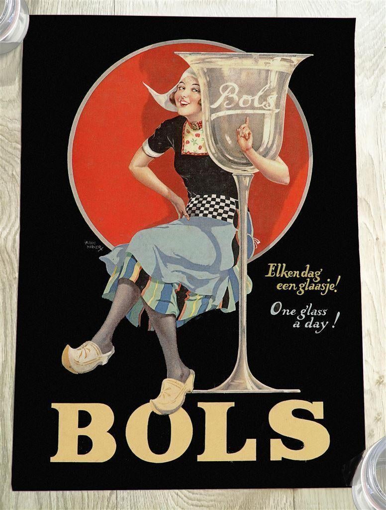 Grote BOLS JENEVER Elke dag een glaasje! Affiche Poster, Verzenden, Nieuw, Reclamebord