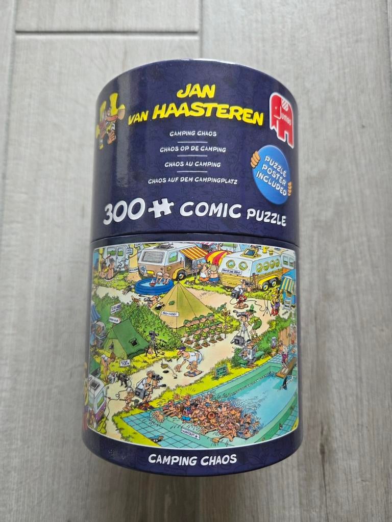 Jan van Haasteren Camping Chaos 300 stukjes, Ophalen of Verzenden, Minder dan 500 stukjes, Zo goed als nieuw, Legpuzzel