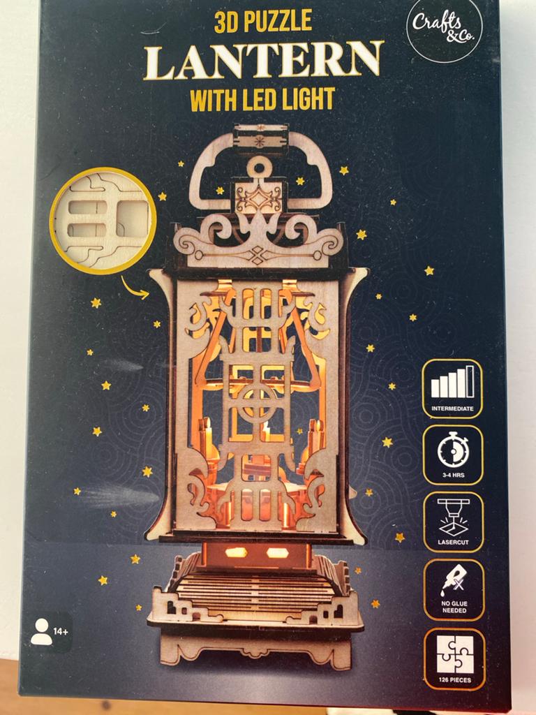 3D Houten Puzzel Lantaarn met LED Licht - Ongeopend, Ophalen, Nieuw, Hout, Educatief