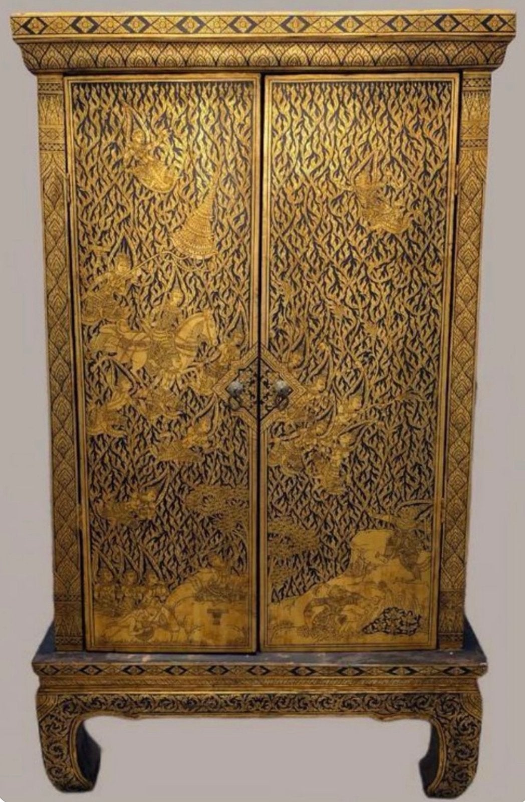 Grote Thaise boeddhistische manuscript kast, Antiek en Kunst, Ophalen of Verzenden