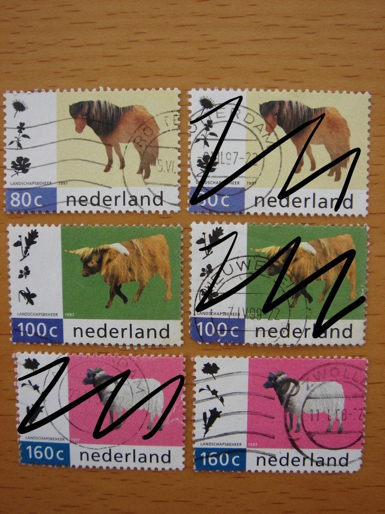Natuurlijk Landschapsbeheer 3x  NVPH 1711, 1712 en 1713a, Ophalen of Verzenden, Na 1940, Gestempeld