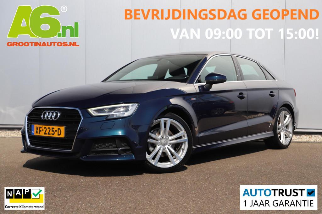 Audi A3 Limousine 35 TFSI CoD Sport S Line Edition Automaat, Auto's, Audi, 4 cilinders, Blauw, Leder en Stof, Origineel Nederlands
