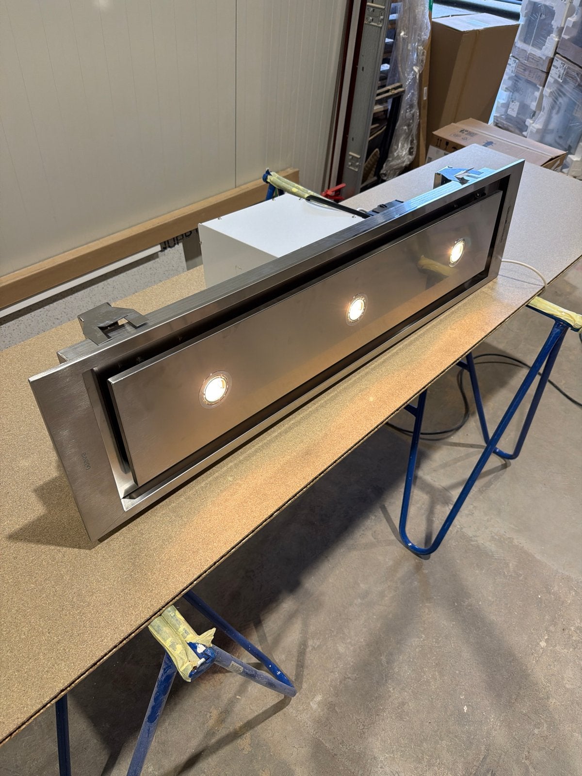 NIEUW! Wave Inbouw Afzuigkap RVS - 120 cm breed, Witgoed en Apparatuur, Ophalen, Gebruikt, Minder dan 200 m³ per uur, Inbouw