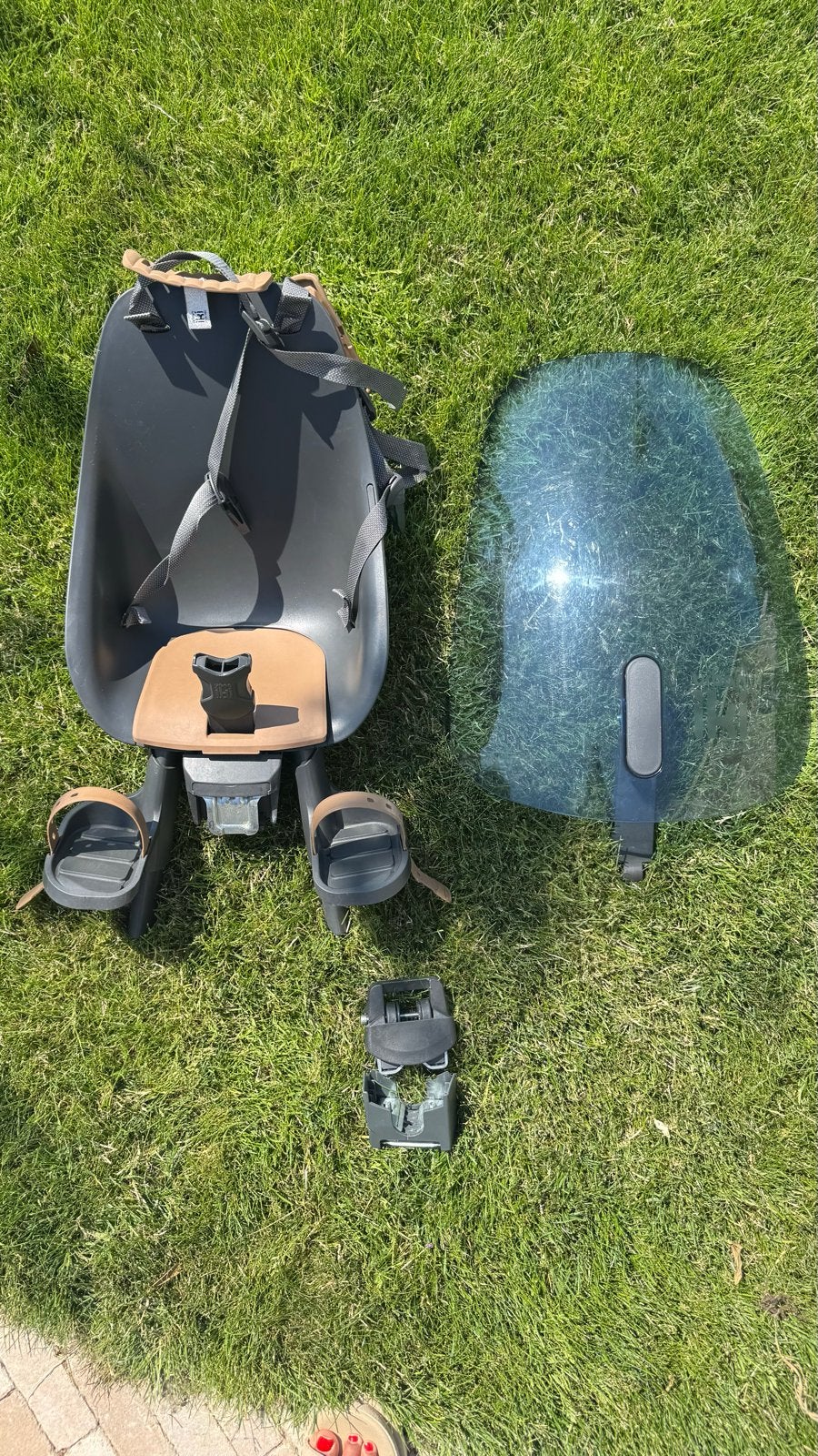 Urban Iki voorzitje met windscherm en voetsteuntjes, Fietsen en Brommers, Ophalen, Voorzitje, 0 t/m 13 kg, Gebruikt
