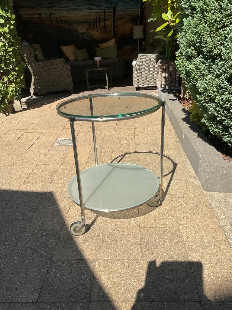 Glazen tafeltje, Huis en Inrichting, Minder dan 55 cm, Gebruikt, Rond, Glas