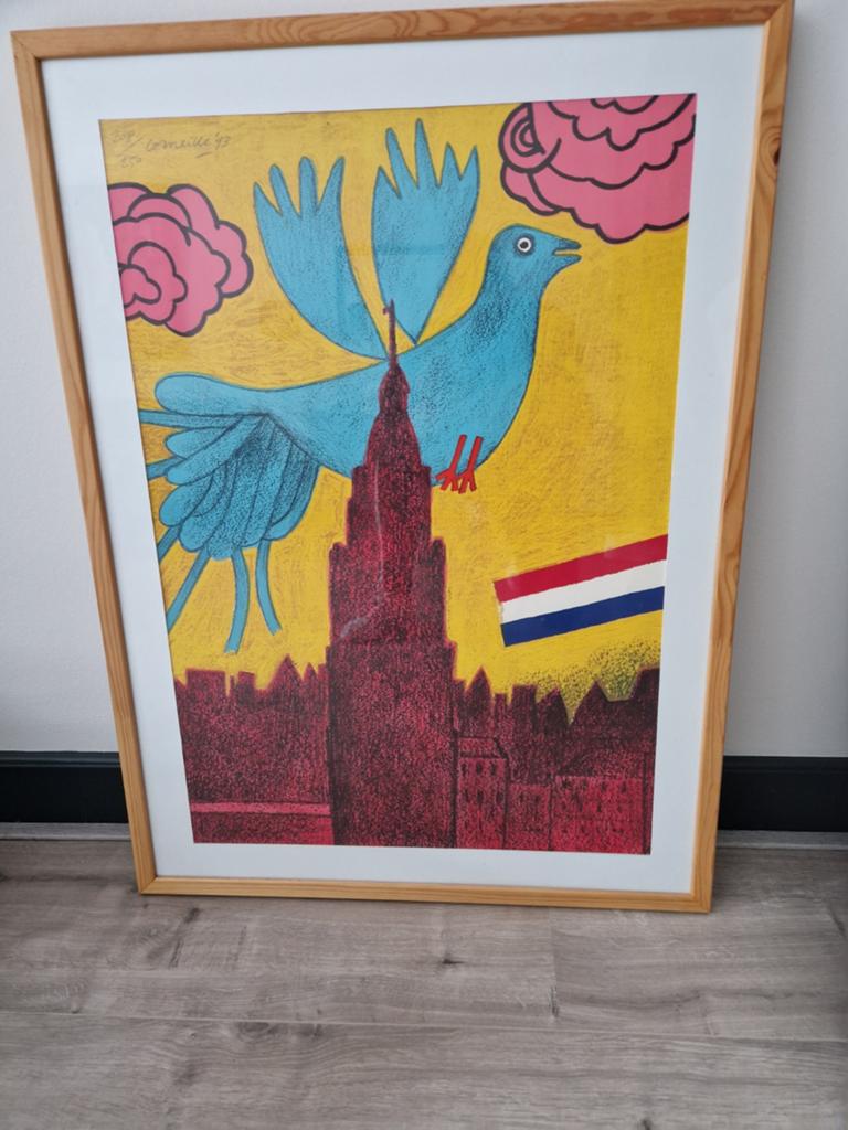 Corneille zeefdruk 1993,afmeting 70x50cm.., Ophalen