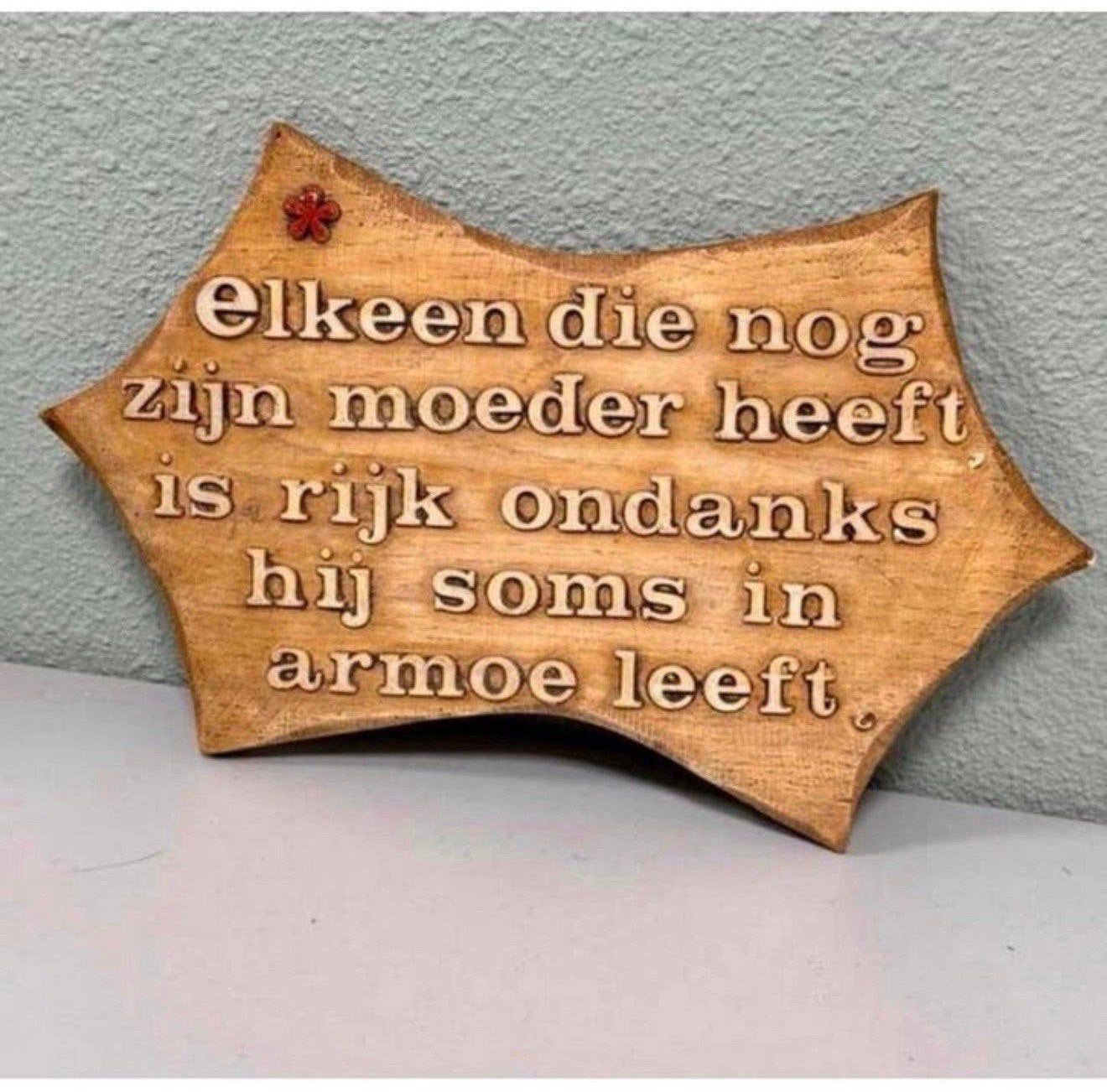 Vintage hout houten Tekstbord spreuk wandbord moeder mama, P, P, P, Ophalen of Verzenden