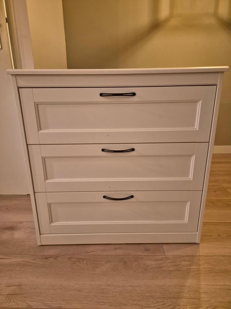Songesand ladekast met 3 laden - 82x81 cm, Gebruikt, 3 of 4 laden, Minder dan 100 cm, 50 tot 100 cm