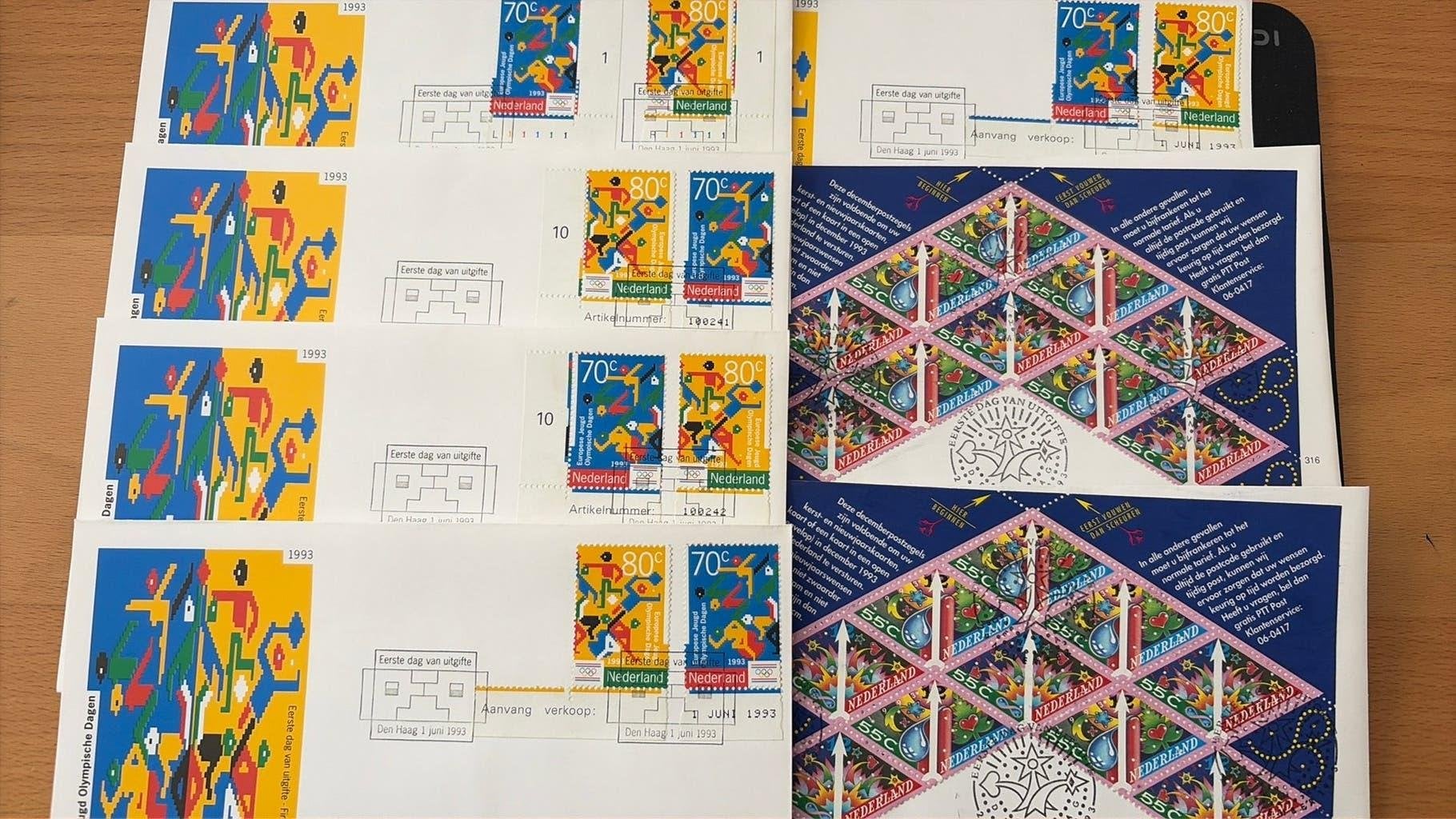 7x fdc 310 en 316 anders geplakt, Ophalen of Verzenden, Onbeschreven, Nederland