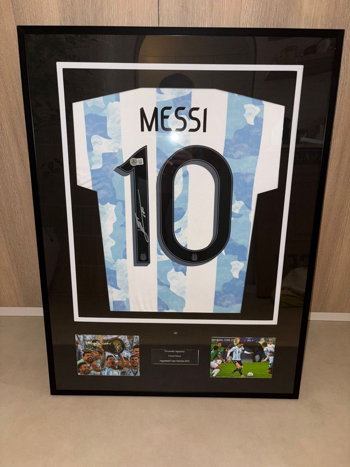 Ingelijst Messi Argentinië shirt met COA Beckett, Ophalen of Verzenden, Zo goed als nieuw, Shirt