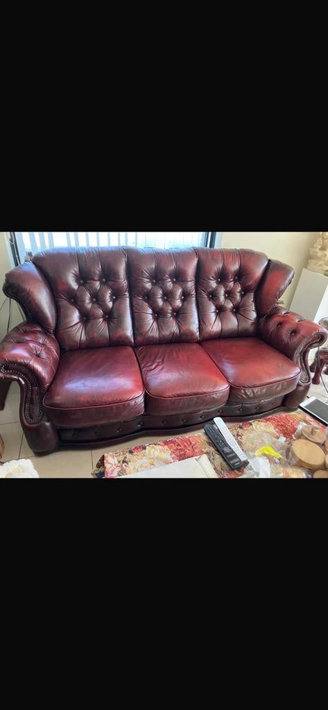 Chesterfield bankstel (3-zits + 2-zits), Ophalen, Overige materialen, Gebruikt, Chesterfield