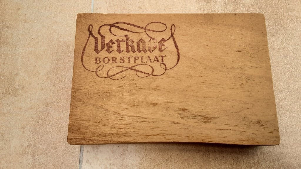 VERKADE houten borstplaat kistje met verkadezegel., Ophalen