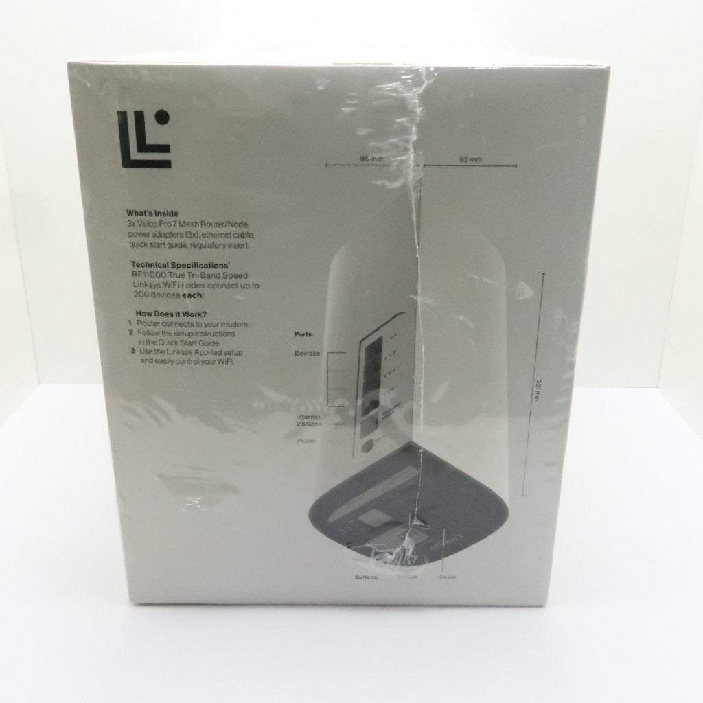 Linksys Velop Pro 7 Mesh WiFi 7 Systeem | Nieuw in Seal, Computers en Software, Netwerk switches, Linksys, Nieuw, Support@linksys.com