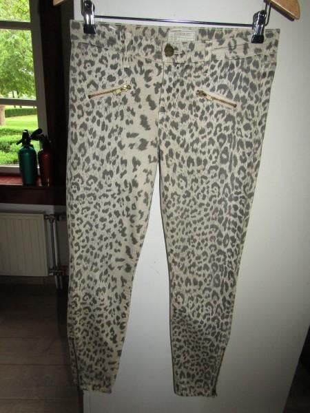 F1639 CURRENT/ELLIOTT mt W26 jeans 7/8 beige grijs animal, Current/Elliott, Verzenden, Zo goed als nieuw, W27 (confectie 34) of kleiner