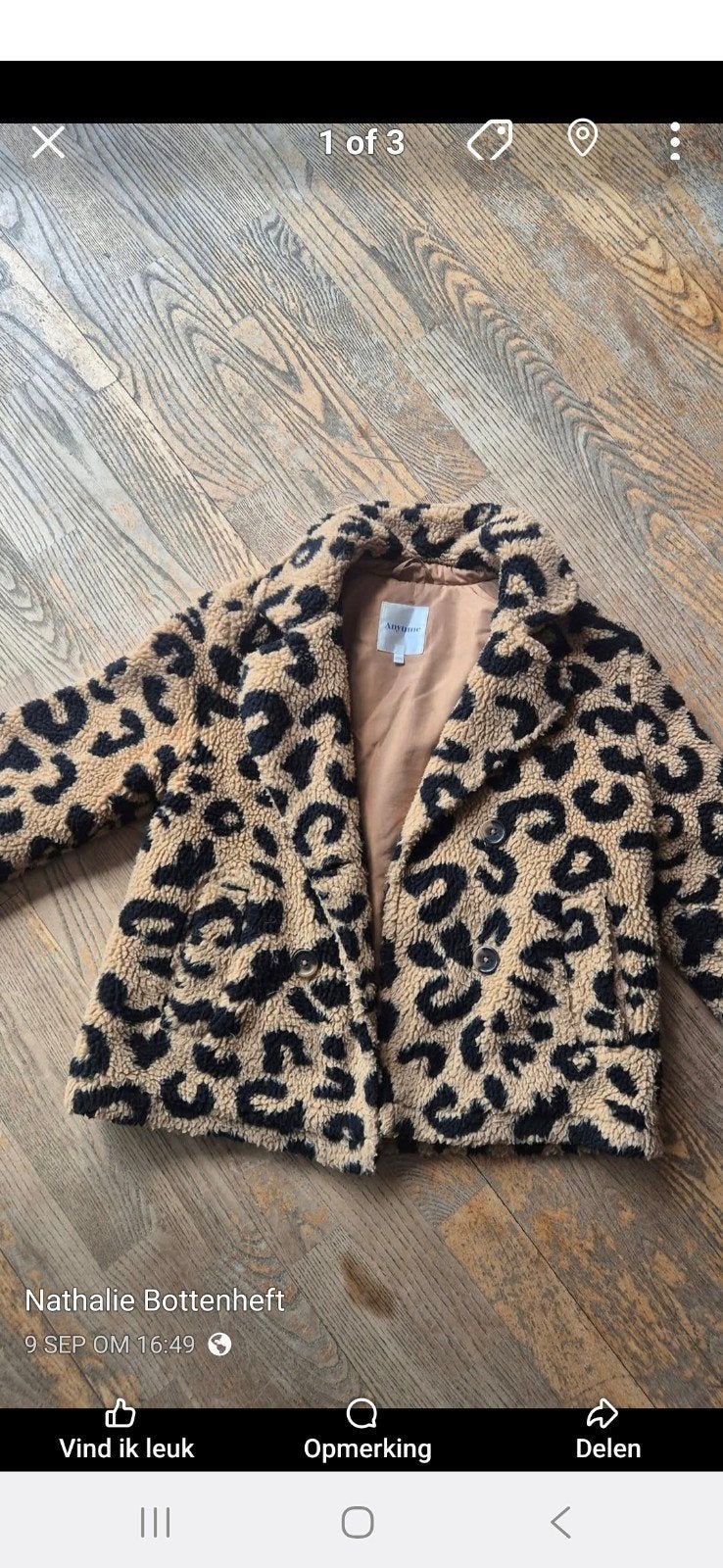 Leopard print teddy jas van Anytime, Ophalen of Verzenden, Zo goed als nieuw, Meisje, Jas