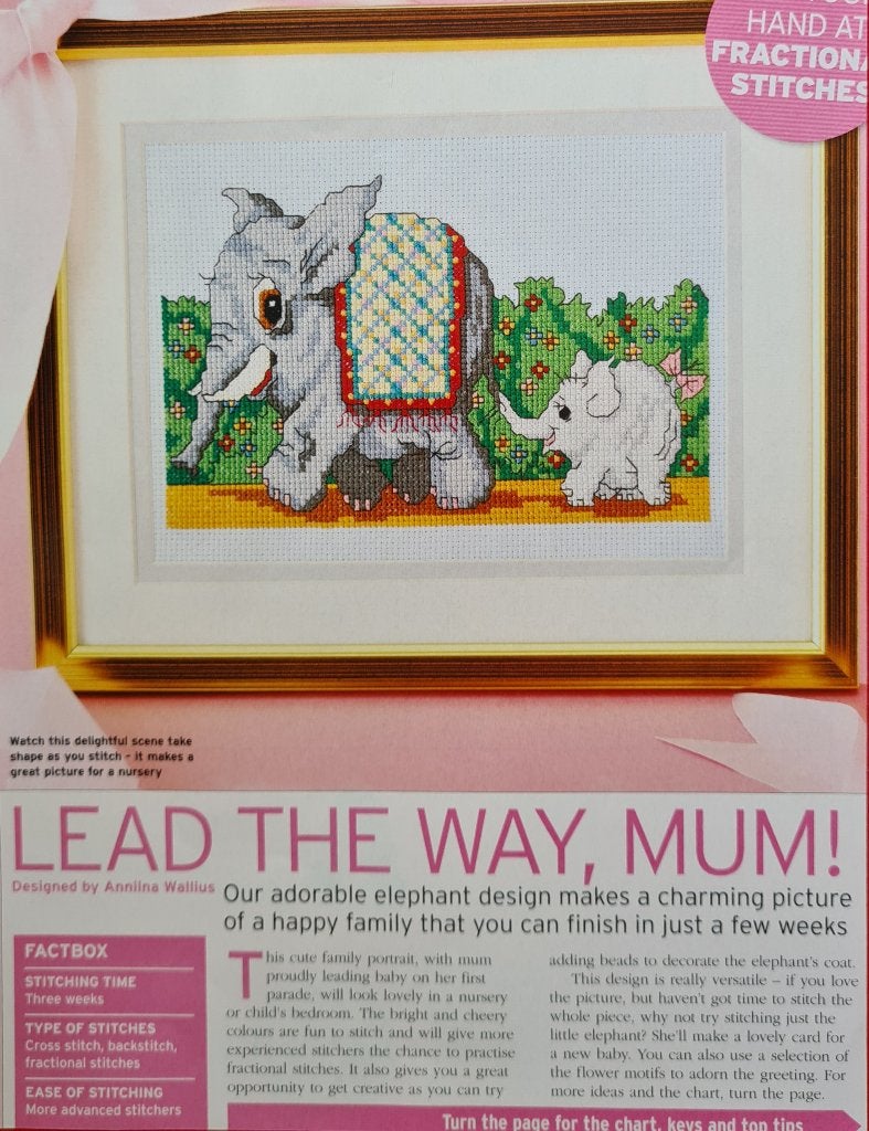Leuke olifant met jong borduurpatroon voor b.v. kinderkamer, Ophalen, Nieuw, Handborduren, Patroon