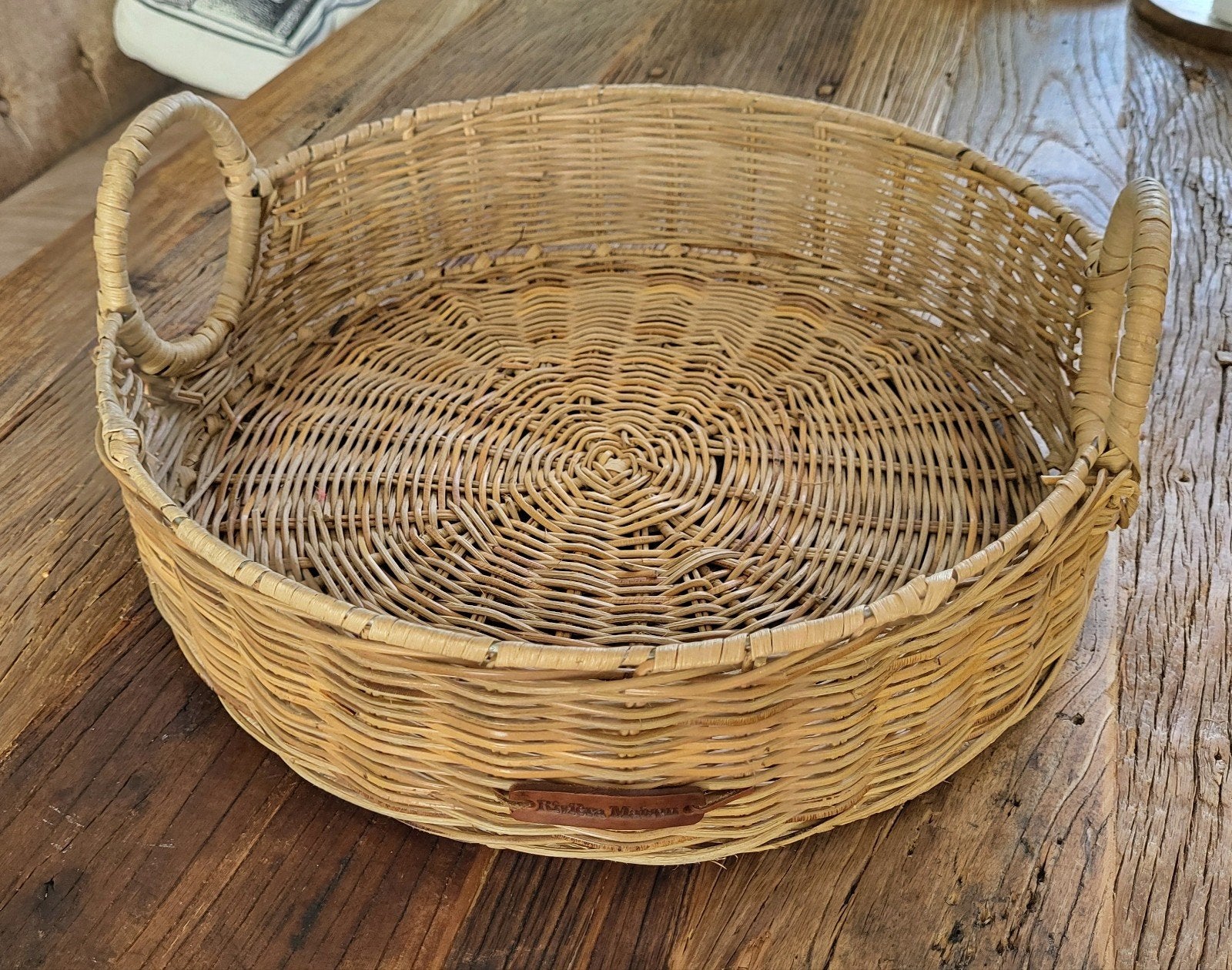 Riviera Maison rustic rattan tray, Ophalen, Zo goed als nieuw, Rond, Riet