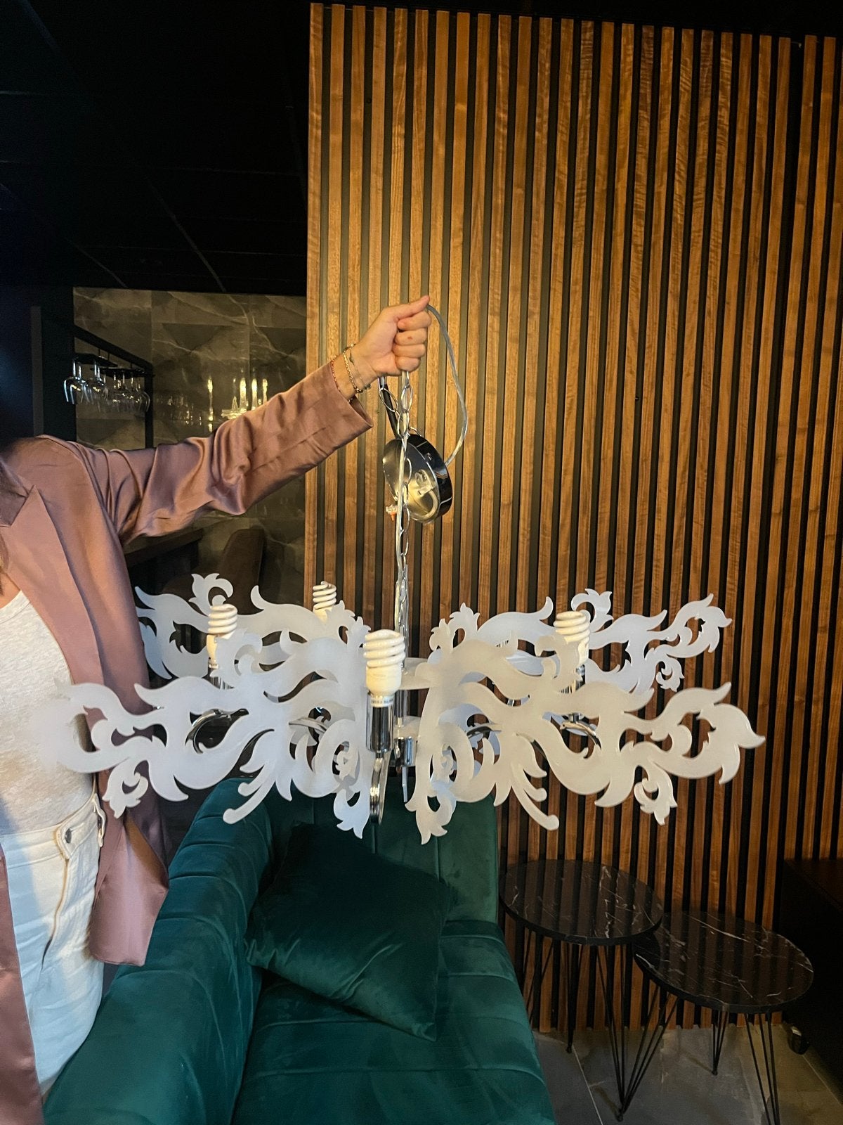 Gratis op te halen: Decoratieve Kroonluchter, Ophalen, Gebruikt, Kunststof, E14 (klein)