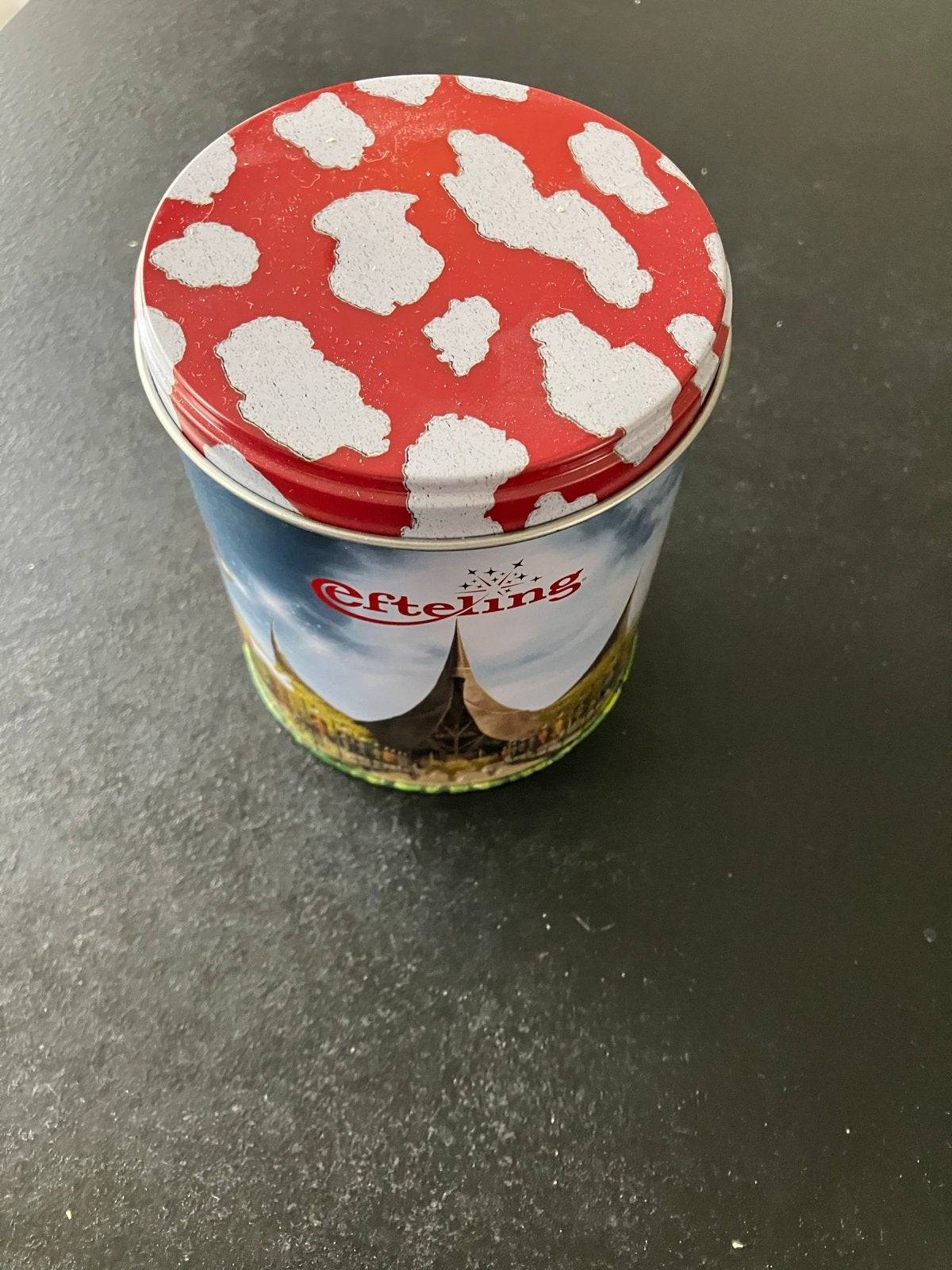Efteling blik met Huis van de Vijf Zintuigen, Ophalen of Verzenden, Gebruikt, Gebruiksvoorwerp