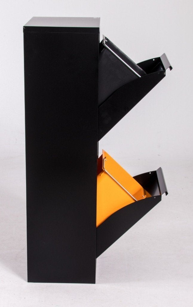 Zwart metalen afvalbak 2x16 liter emmer - #429, Nieuw, Ophalen of Verzenden, 30 tot 40 liter, 75 – 100