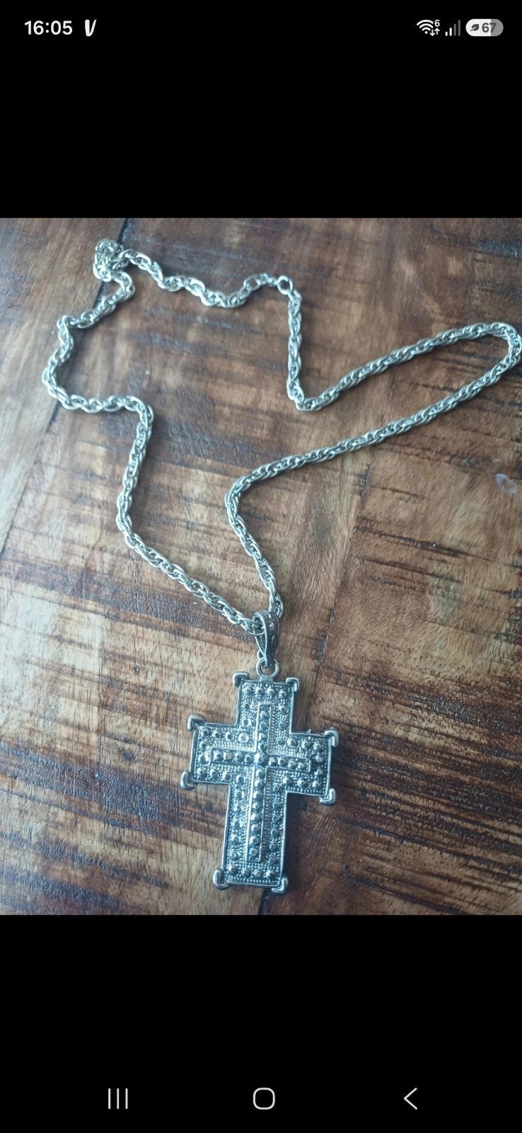 Kruis Ketting met Hanger, Gebruikt, Ophalen of Verzenden, Goud, Overige materialen