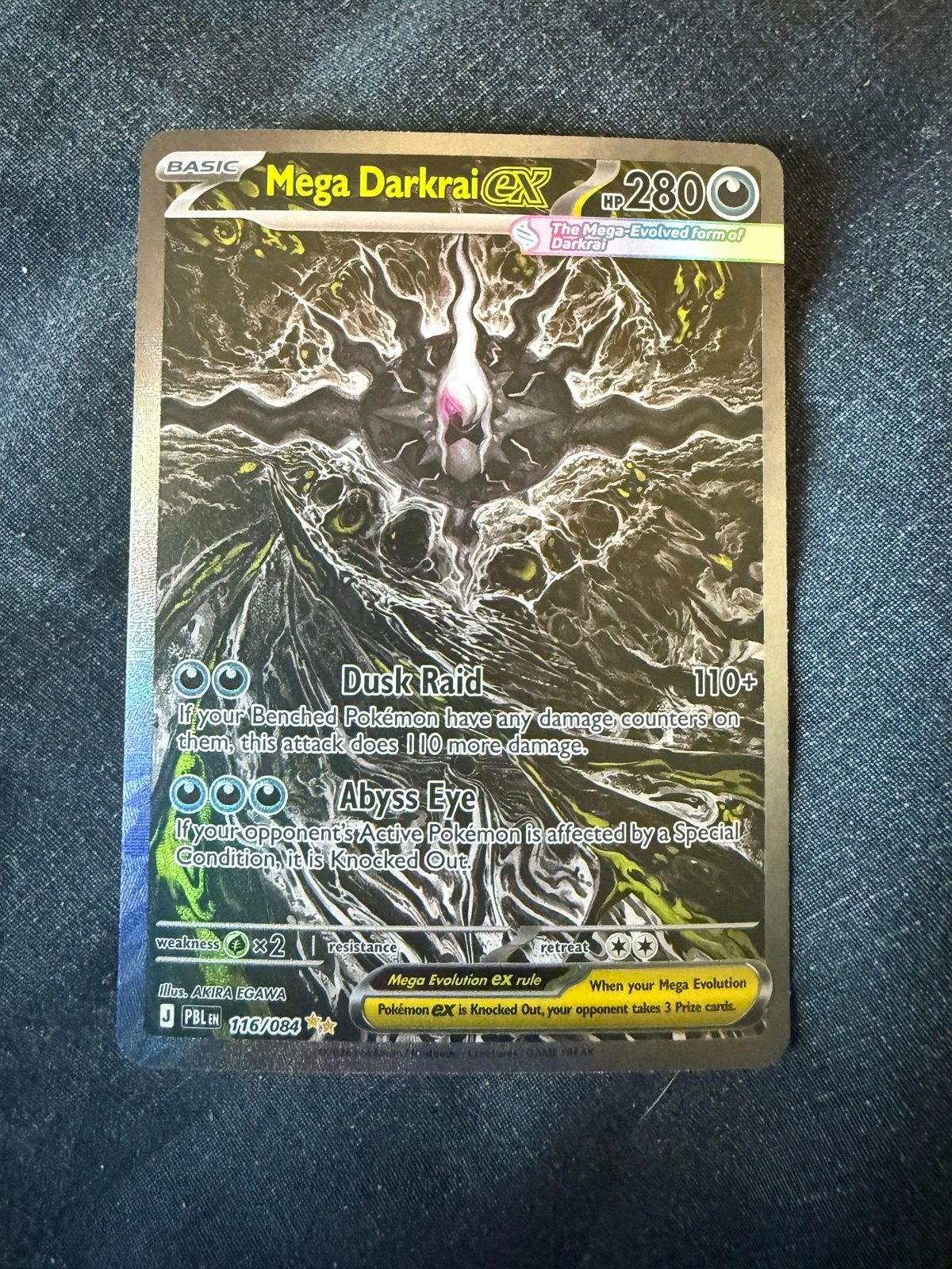 Mega Darkrai EX Pokémon kaart 116/84, Ophalen, Zo goed als nieuw, Losse kaart, Foil
