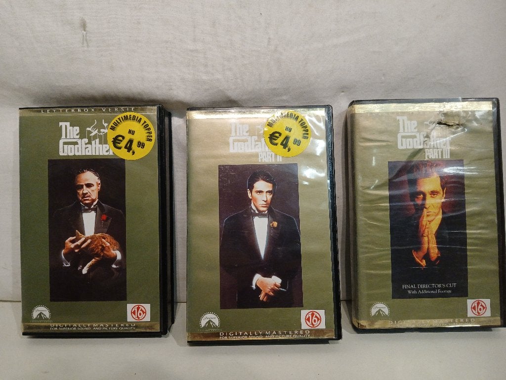 The Godfather VHS Deel 1,2,3, Vanaf 16 jaar, Ophalen of Verzenden, Zo goed als nieuw