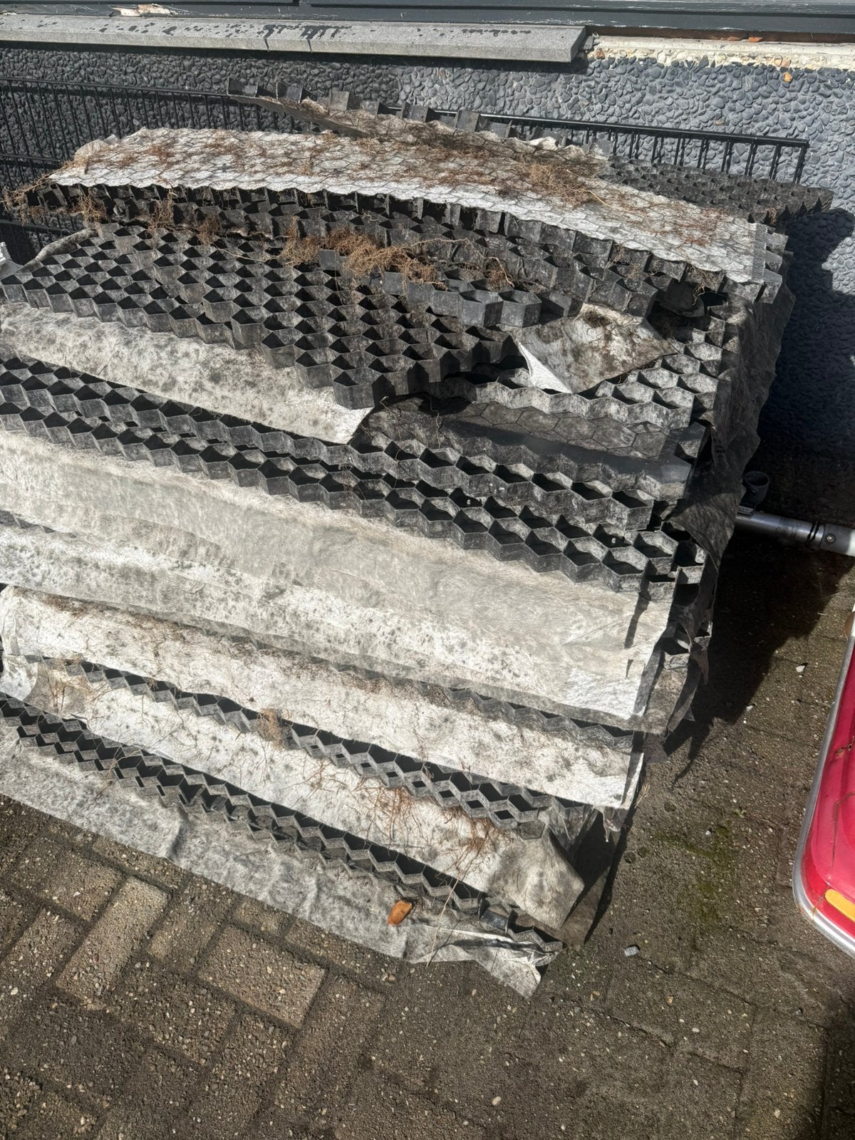 Grindplaten zwart, Tuin en Terras, Ophalen, Overige materialen, Gebruikt, Zwart