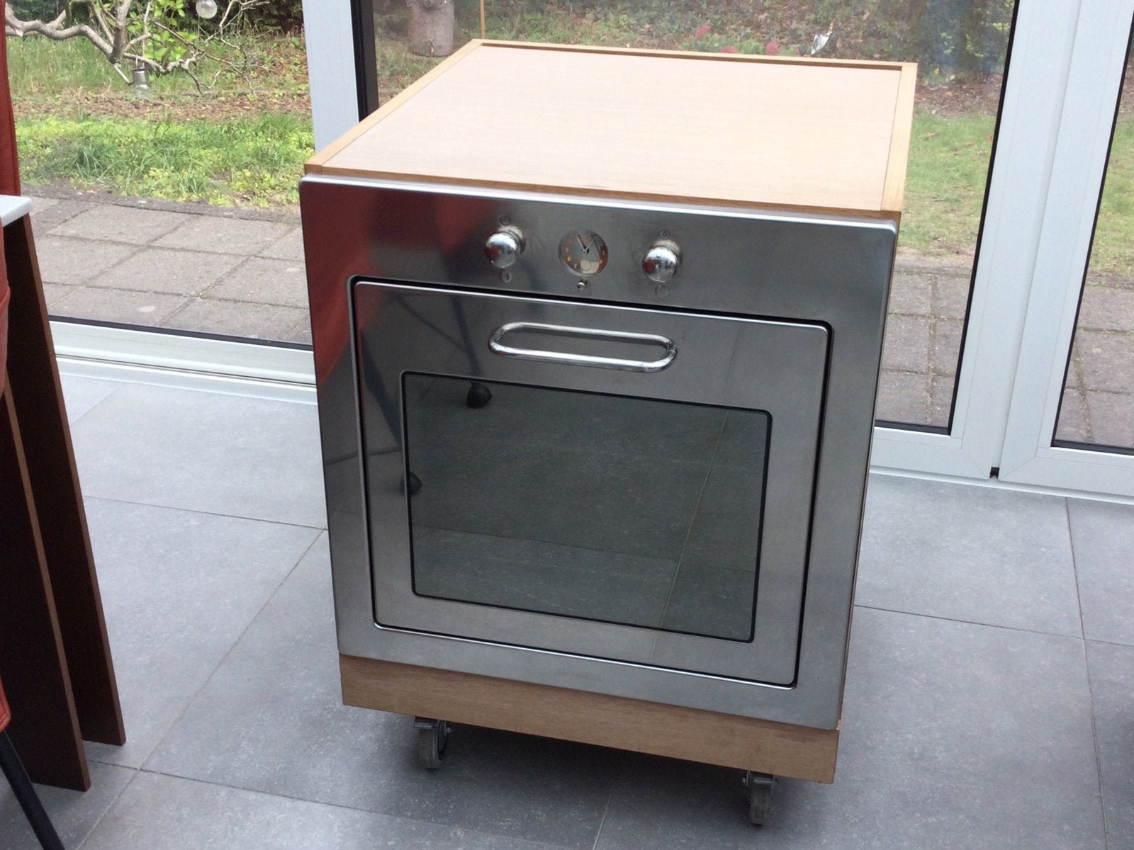 Grote electrische oven, RVS van Smeg!, Ophalen, 50 tot 100 cm, Zo goed als nieuw, Minder dan 100 cm