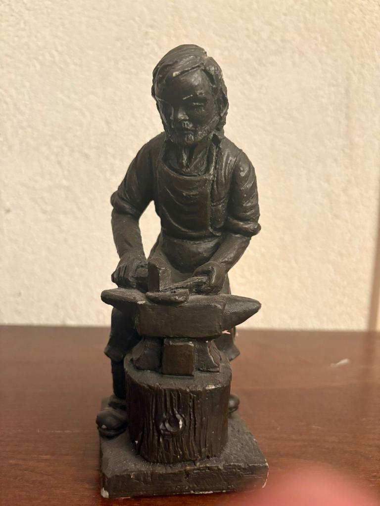 Vintage Messing Beeldje van een Smit - Ambachtelijk Decor, Verzamelen, Ophalen, Gebruikt, Mens