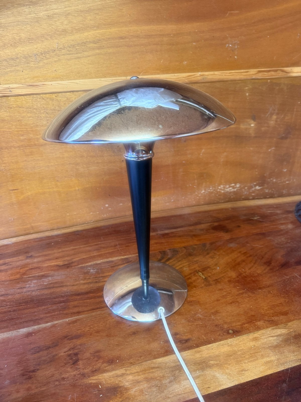 Vintage IKEA tafellamp - Chroom en zwart design, Huis en Inrichting, Lampen | Tafellampen, Ophalen, Met schakelaar, Gebruikt, Vintage